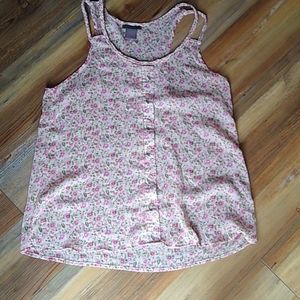 Pink floral Fire Los Angeles tank top